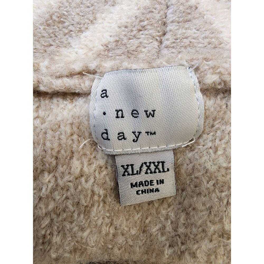 A New Day Coatigan Size 2X Open Front Chevron Pattern Shawl Collar - Picture 8 of 10